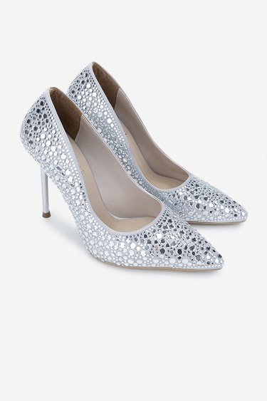  Valmenti Kadın Vegan Gri Topuklu Ayakkabı