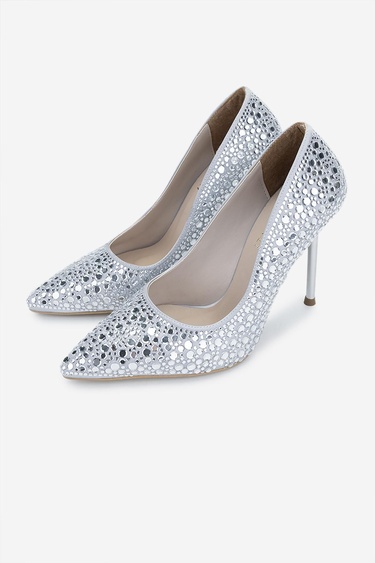  Valmenti Kadın Vegan Gri Topuklu Ayakkabı