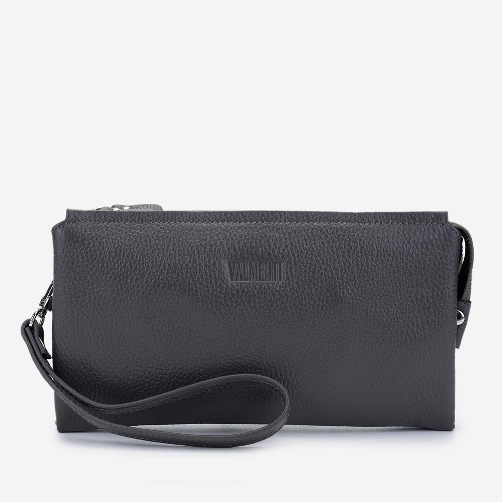 Valmenti Erkek Hakiki Deri Gri El Çantası
