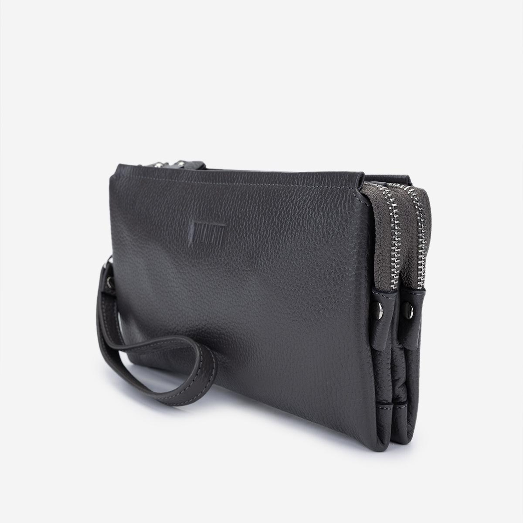 Valmenti Erkek Hakiki Deri Gri El Çantası