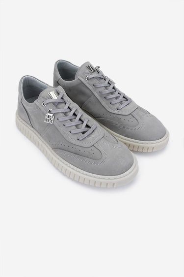  Valmenti Erkek Hakiki Deri Gri Nubuk Sneakers & Spor Ayakkabı