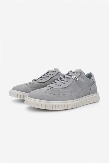  Valmenti Erkek Hakiki Deri Gri Nubuk Sneakers & Spor Ayakkabı
