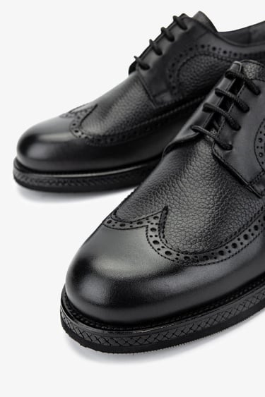  Valmenti Erkek Hakiki Deri Siyah Floter Klasik Ayakkabı