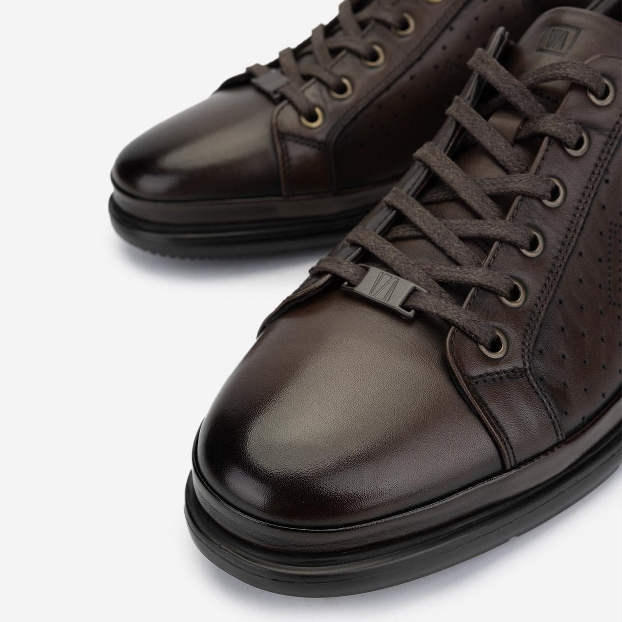 Valmenti Erkek Hakiki Deri Kahverengi Casual Ayakkabı