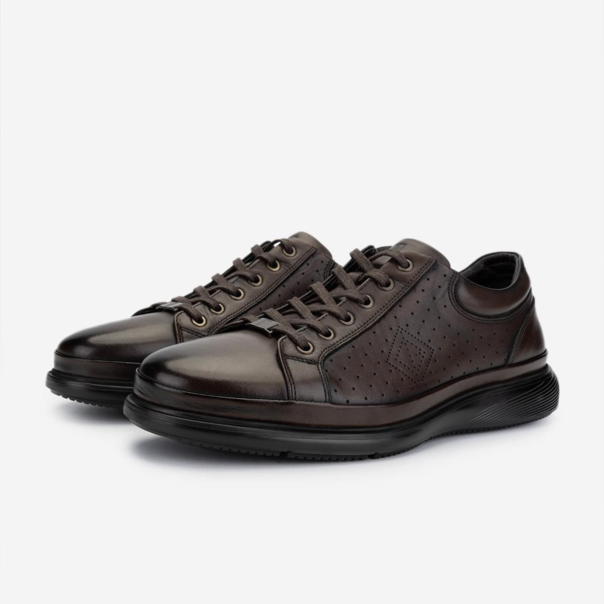 Valmenti Erkek Hakiki Deri Kahverengi Casual Ayakkabı