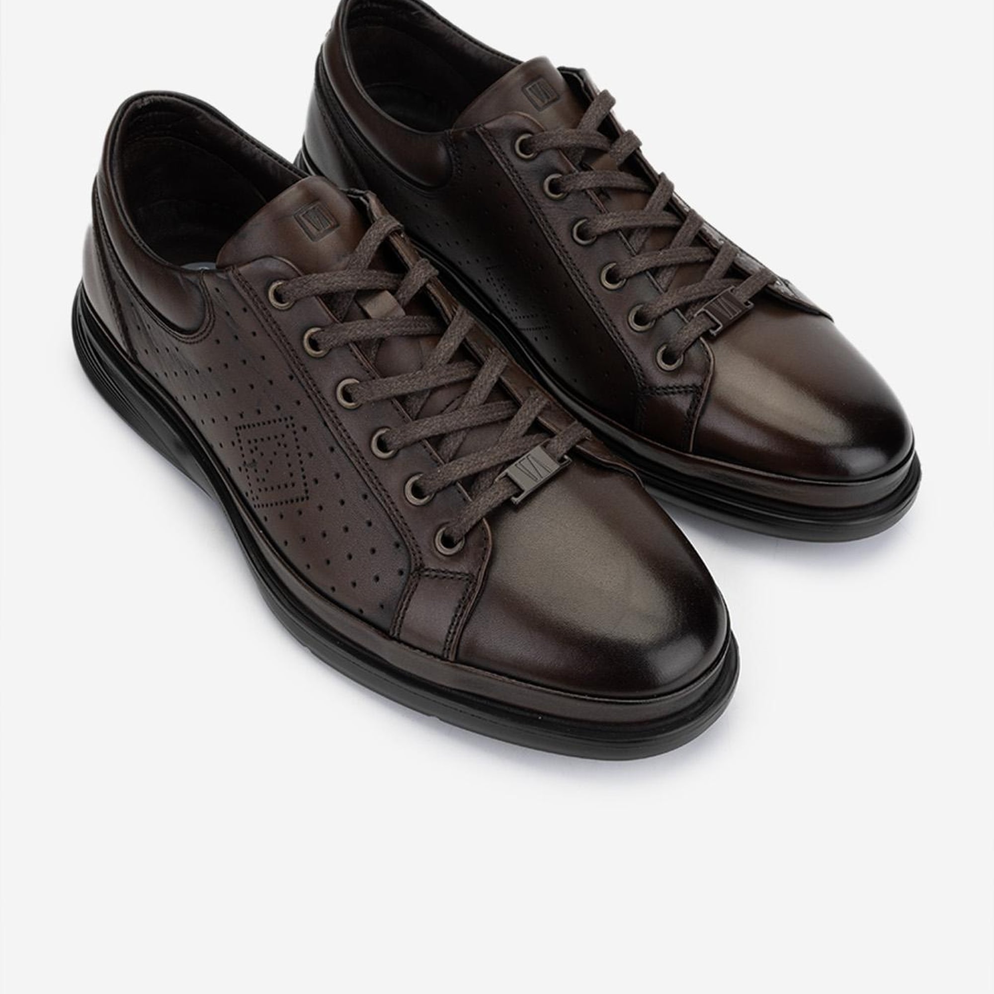 Valmenti Erkek Hakiki Deri Kahverengi Casual Ayakkabı