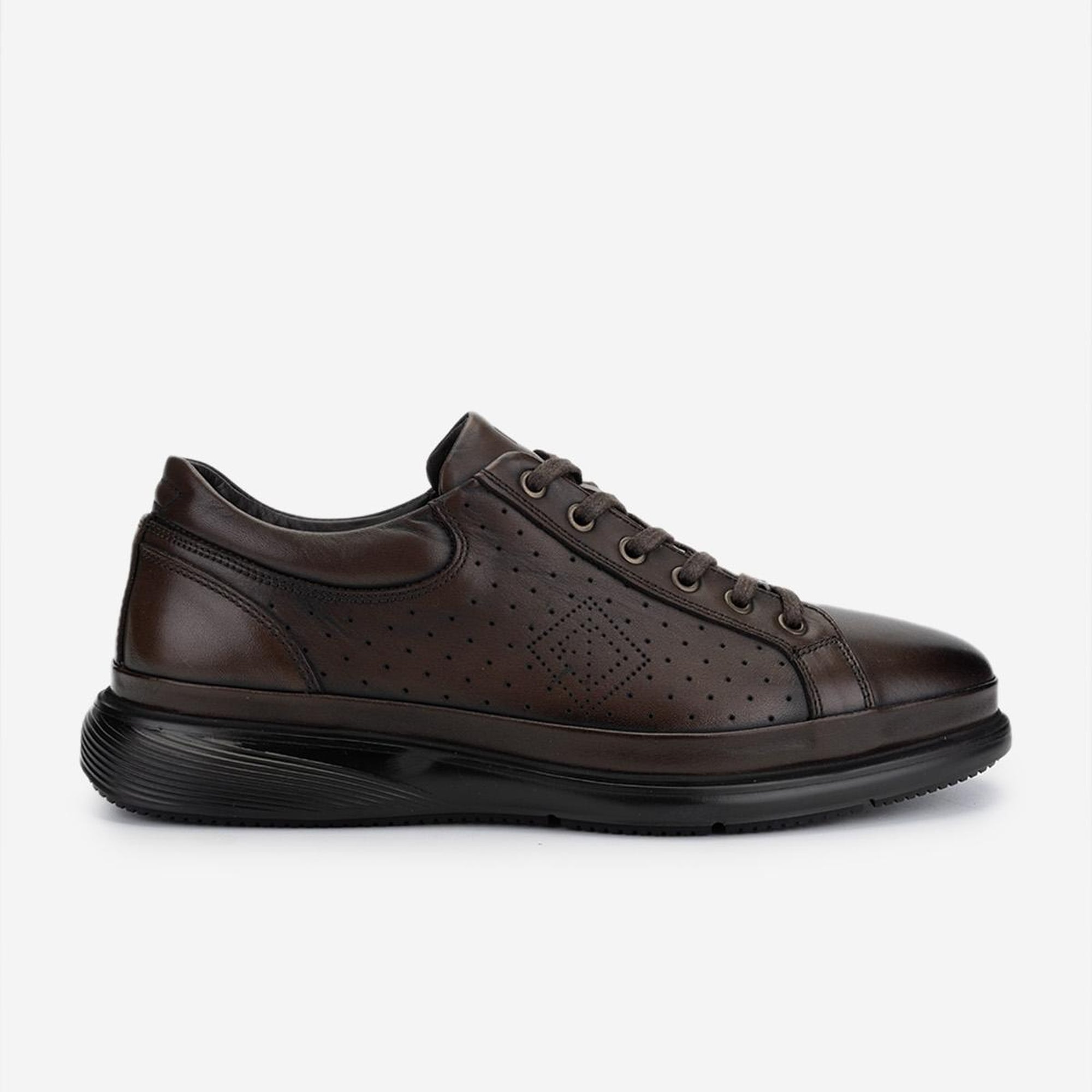 Valmenti Erkek Hakiki Deri Kahverengi Casual Ayakkabı