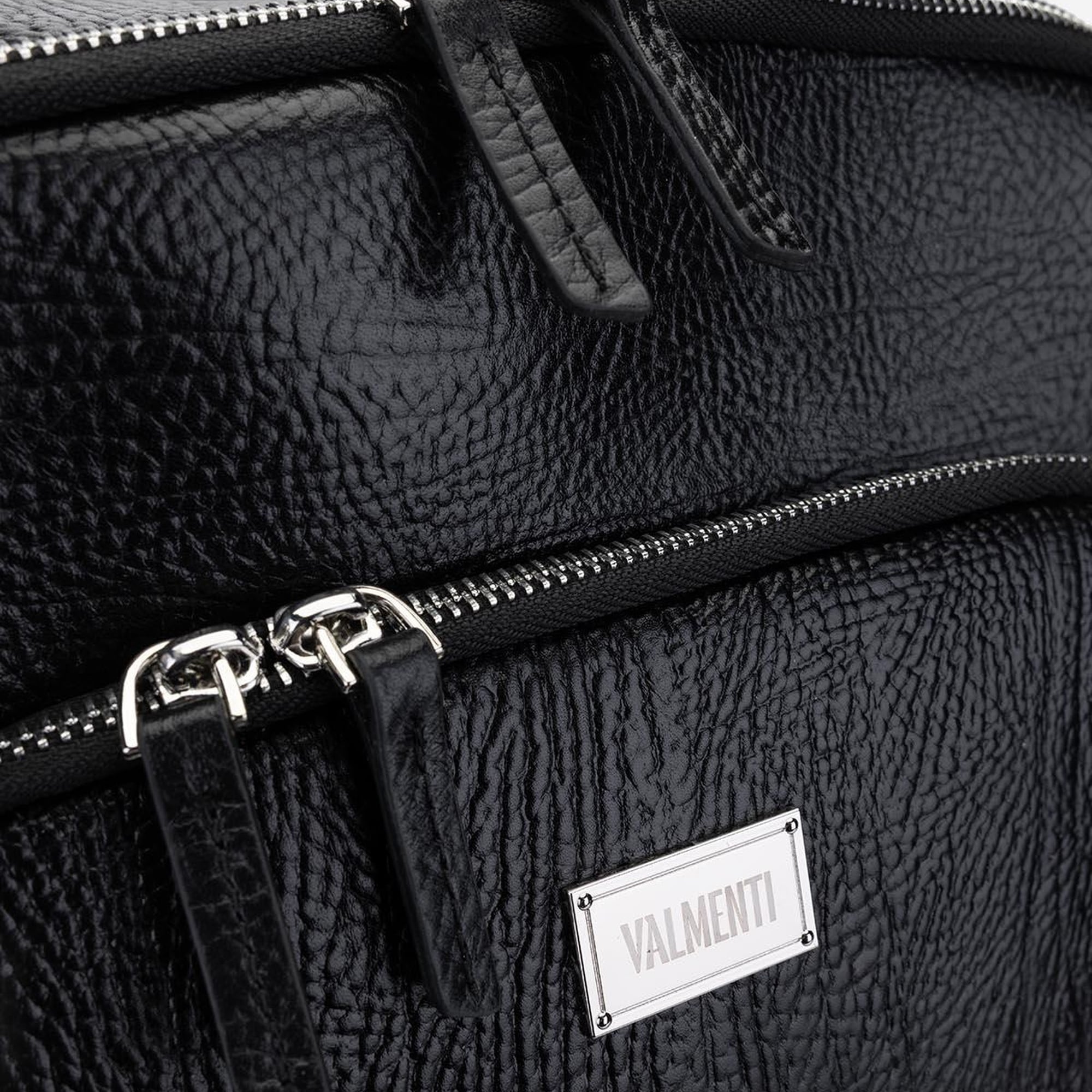 Valmenti Unisex Hakiki Deri Siyah Deri Valiz