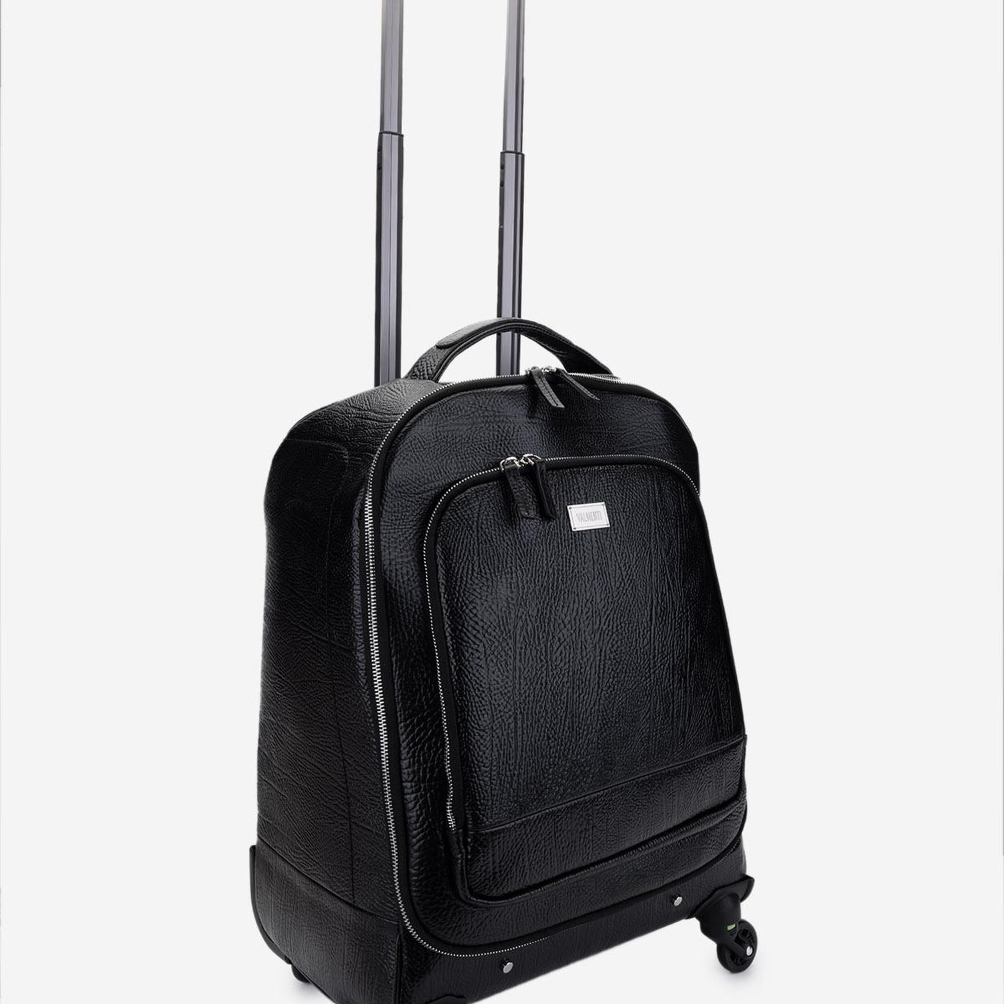 Valmenti Unisex Hakiki Deri Siyah Deri Valiz