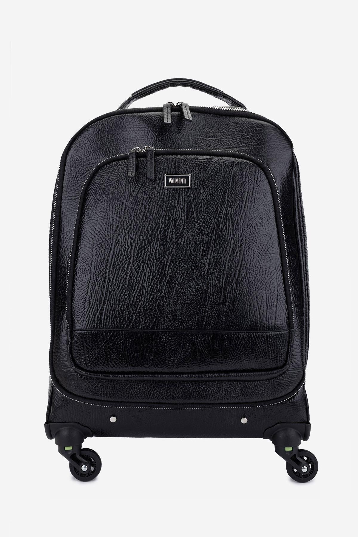 Valmenti Unisex Hakiki Deri Siyah Deri Valiz