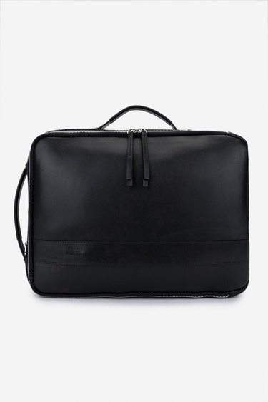  Valmenti Erkek Hakiki Deri Siyah Eskitme Sırt & Evrak Çantası