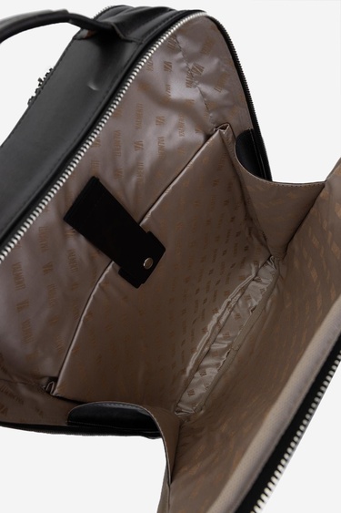  Valmenti Erkek Hakiki Deri Siyah Eskitme Sırt & Evrak Çantası