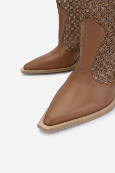  Valmenti Kadın Deri & Tekstil Taba Deri Topuklu Çizme