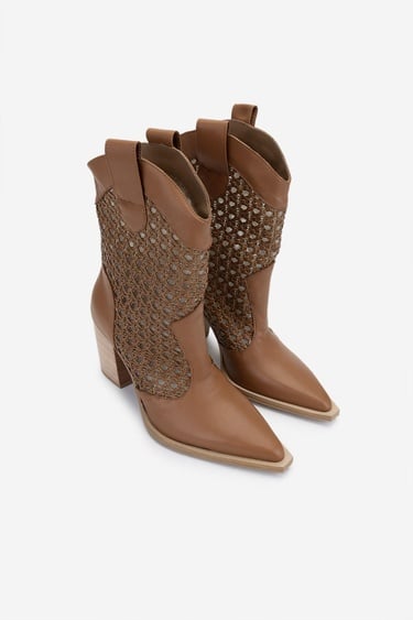  Valmenti Kadın Deri & Tekstil Taba Deri Topuklu Çizme