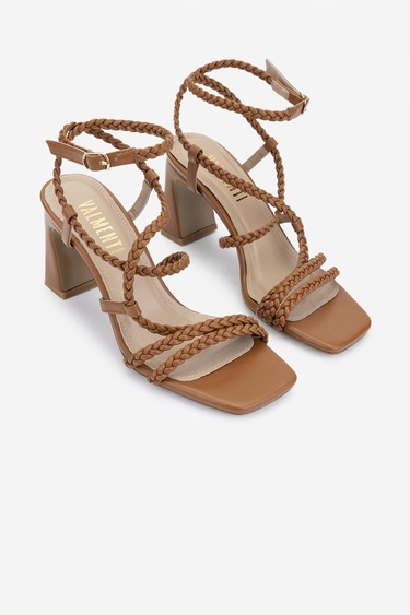  Valmenti Kadın Vegan Taba Topuklu Ayakkabı