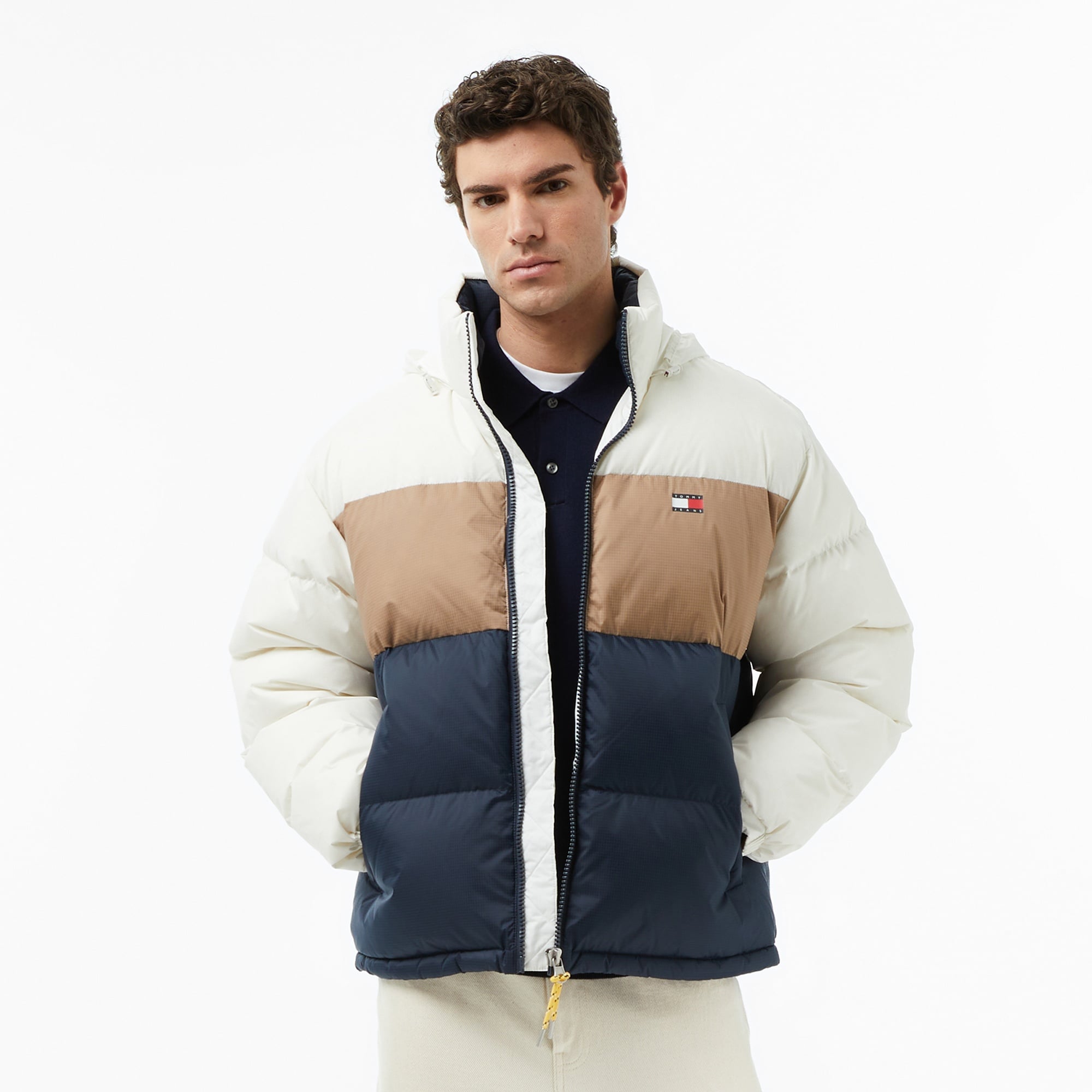 Tommy Jeans Alaska Erkek Puffer Beyaz Mont