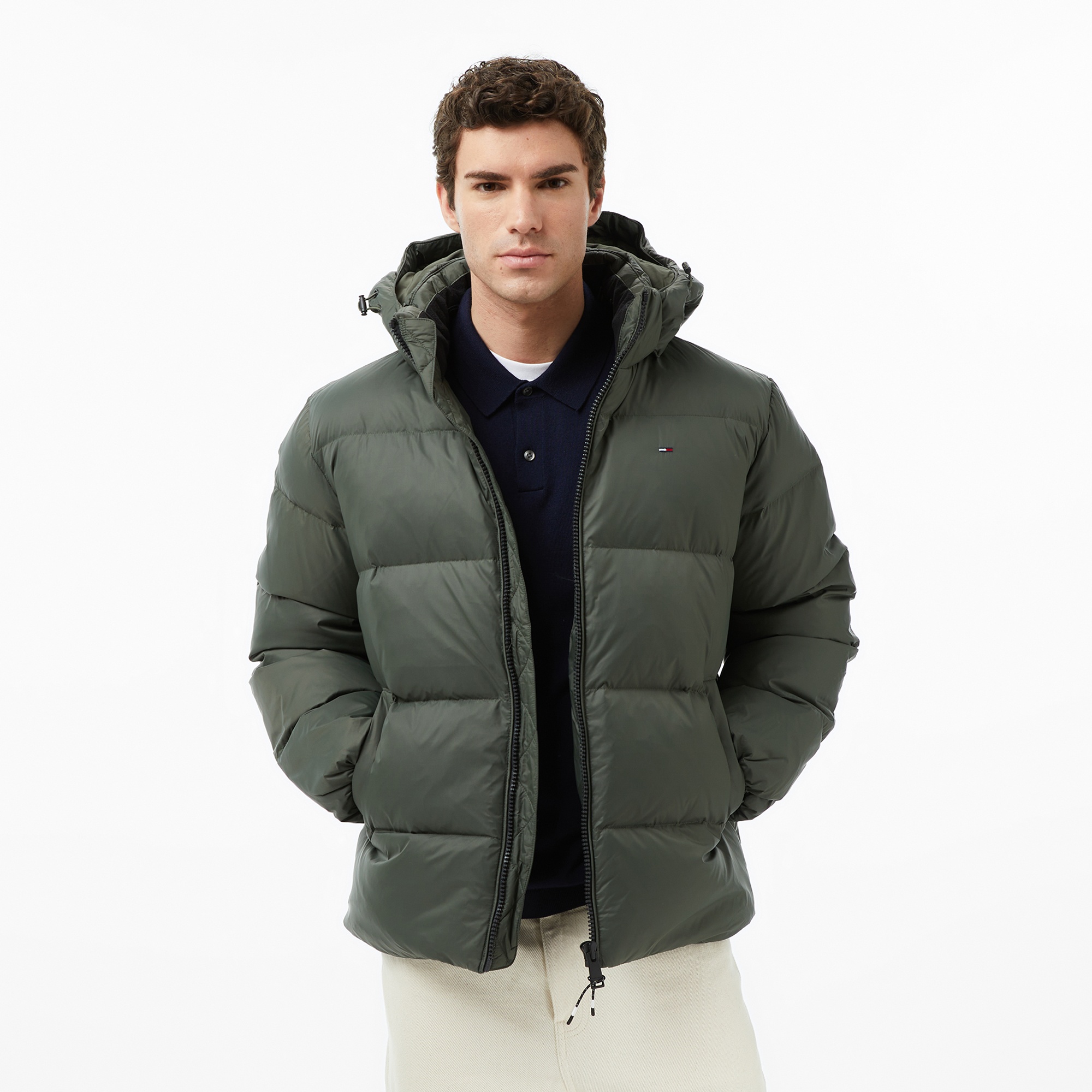 Tommy Jeans Essential Down Erkek Yeşil Mont
