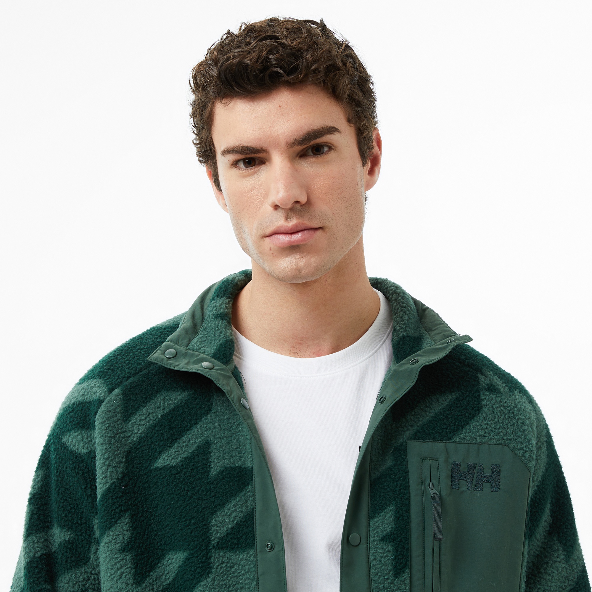 Helly Hansen Panorama Printed Pile Snap Erkek Yeşil Ceket
