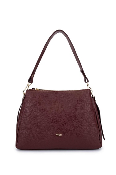  Tamer Tanca Kadın Suni Deri Bordo Kol Çantası