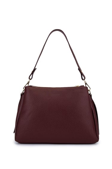  Tamer Tanca Kadın Suni Deri Bordo Kol Çantası