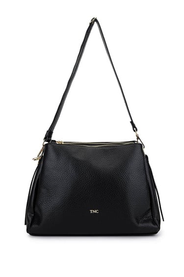  Tamer Tanca Kadın Suni Deri Siyah Floter Kol Çantası
