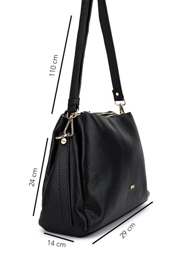  Tamer Tanca Kadın Suni Deri Siyah Floter Kol Çantası