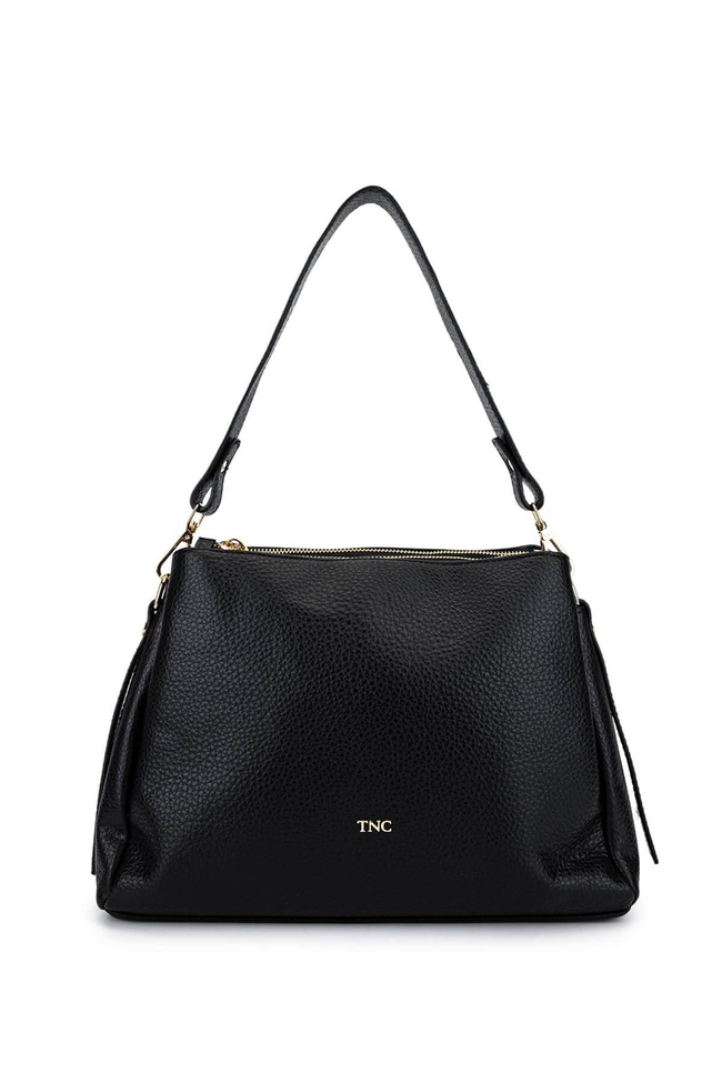  Tamer Tanca Kadın Suni Deri Siyah Floter Kol Çantası