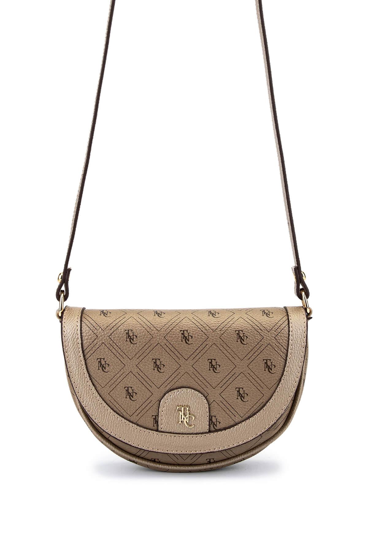  Tamer Tanca Kadın Suni Deri Altın Desen Postacı Çanta