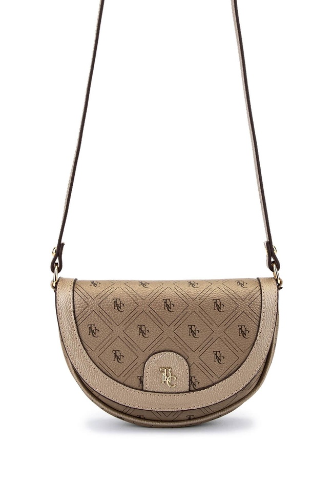  Tamer Tanca Kadın Suni Deri Altın Desen Postacı Çanta