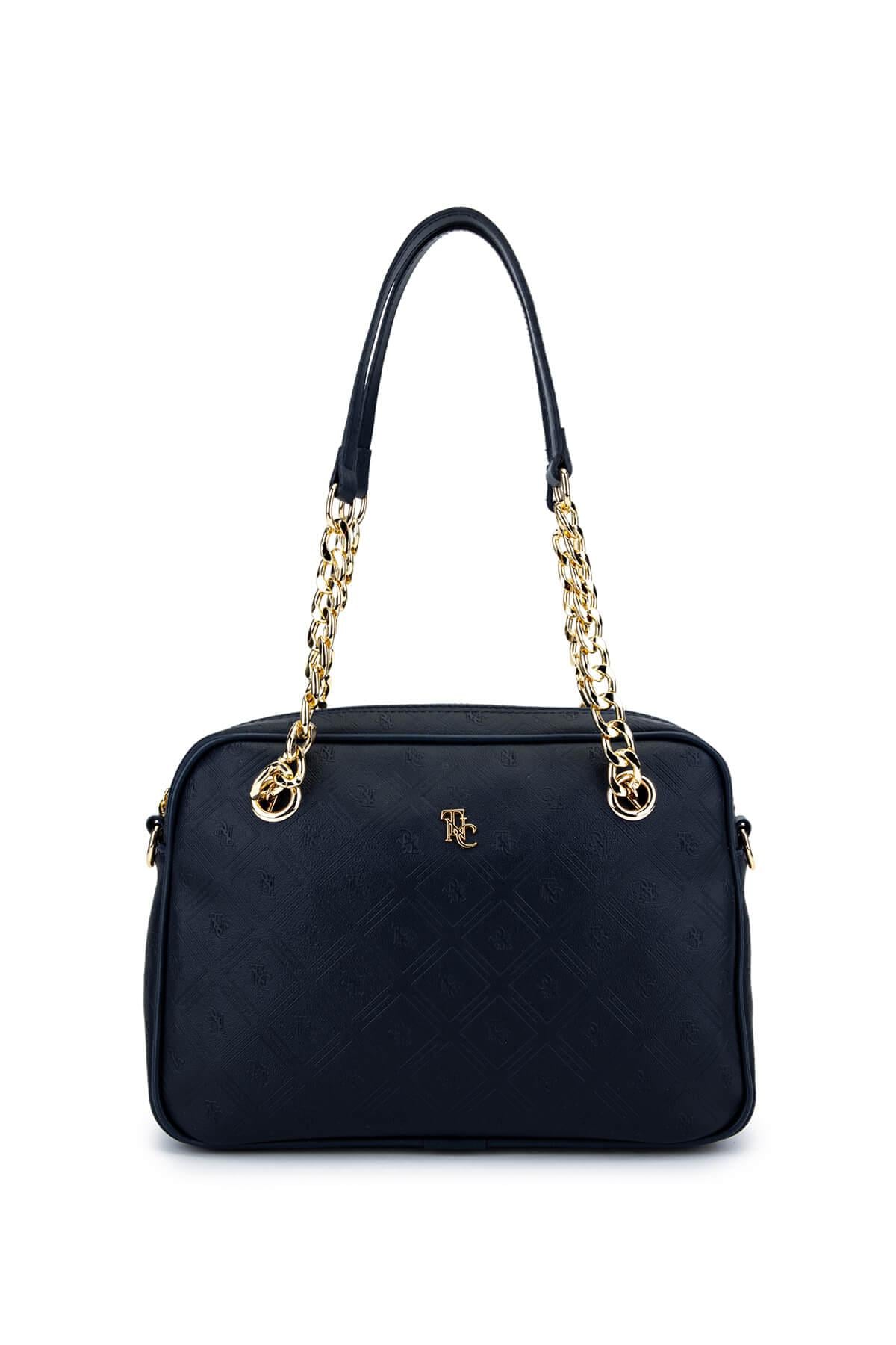  Tamer Tanca Kadın Suni Deri Lacivert Postacı Çanta