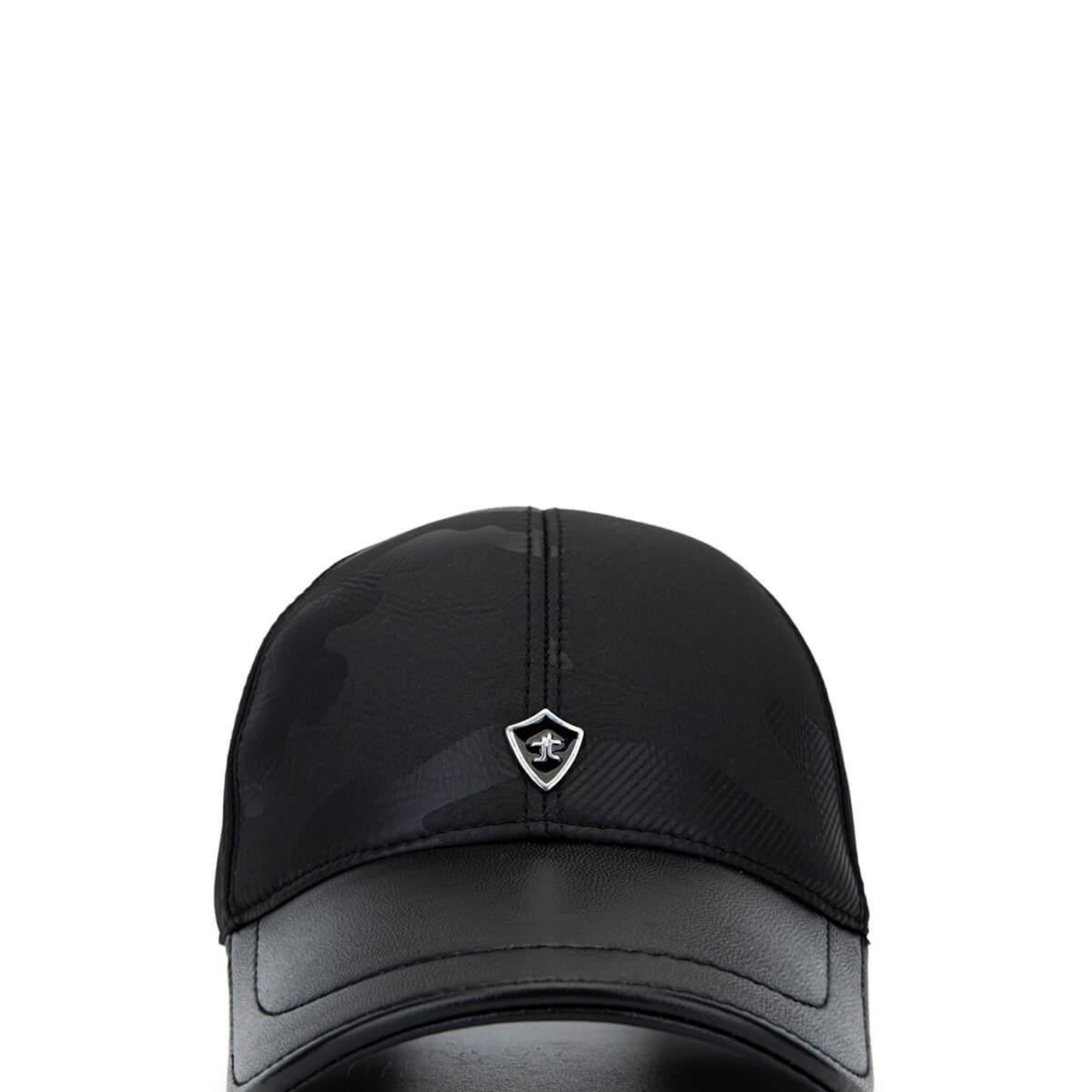 Tamer Tanca Erkek Deri & Tekstil Siyah Beyzbol Şapka