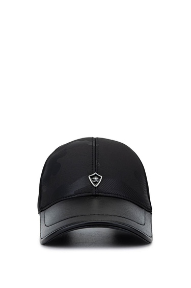  Tamer Tanca Erkek Deri & Tekstil Siyah Beyzbol Şapka