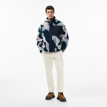  Calvin Klein Jacquard 5 Sherpa  Erkek Mavi Sweatshirt