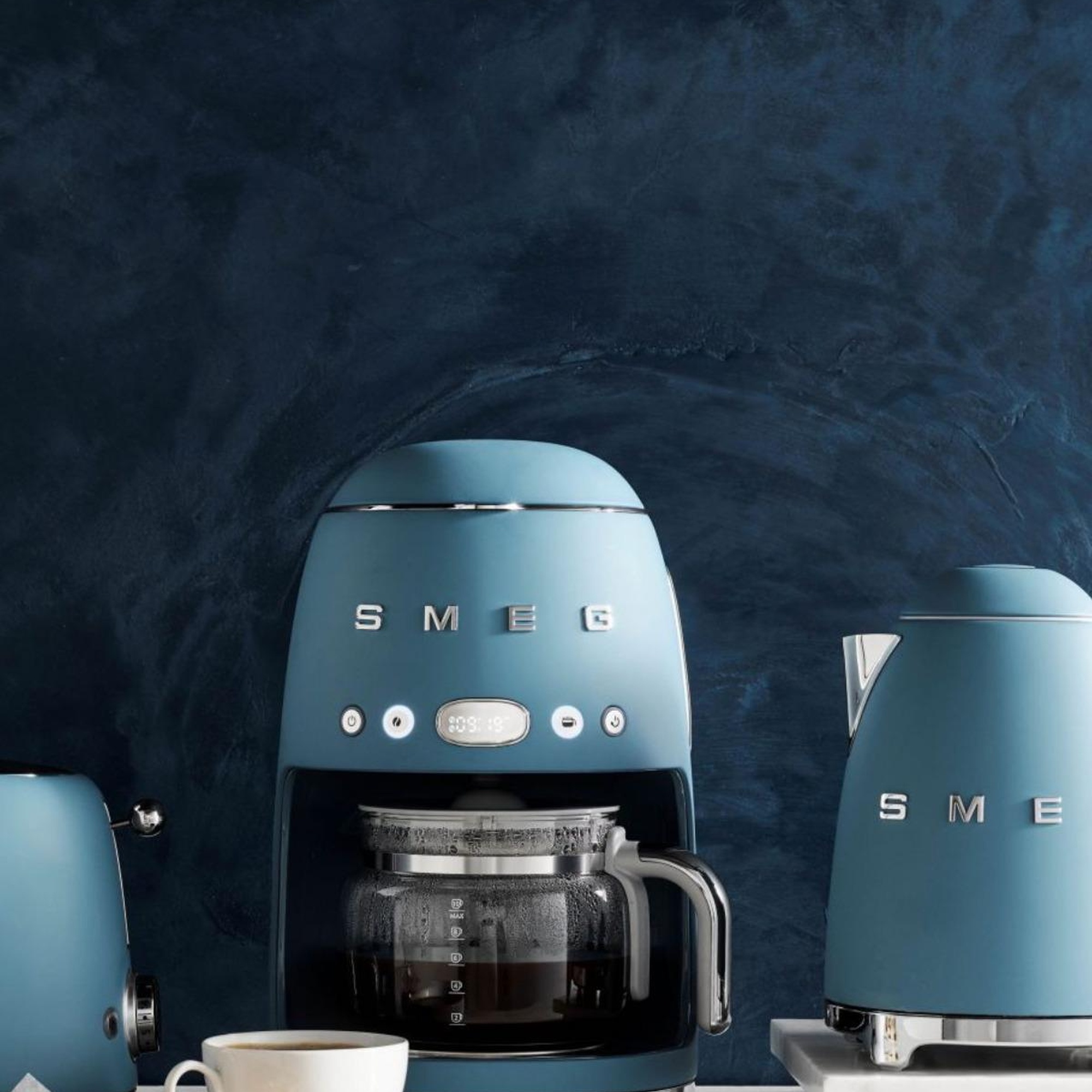 Smeg 50's Style Retro Storm Blue Matt Filtre Kahve Makinası