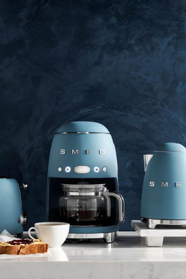  Smeg 50's Style Retro Storm Blue Matt Filtre Kahve Makinası