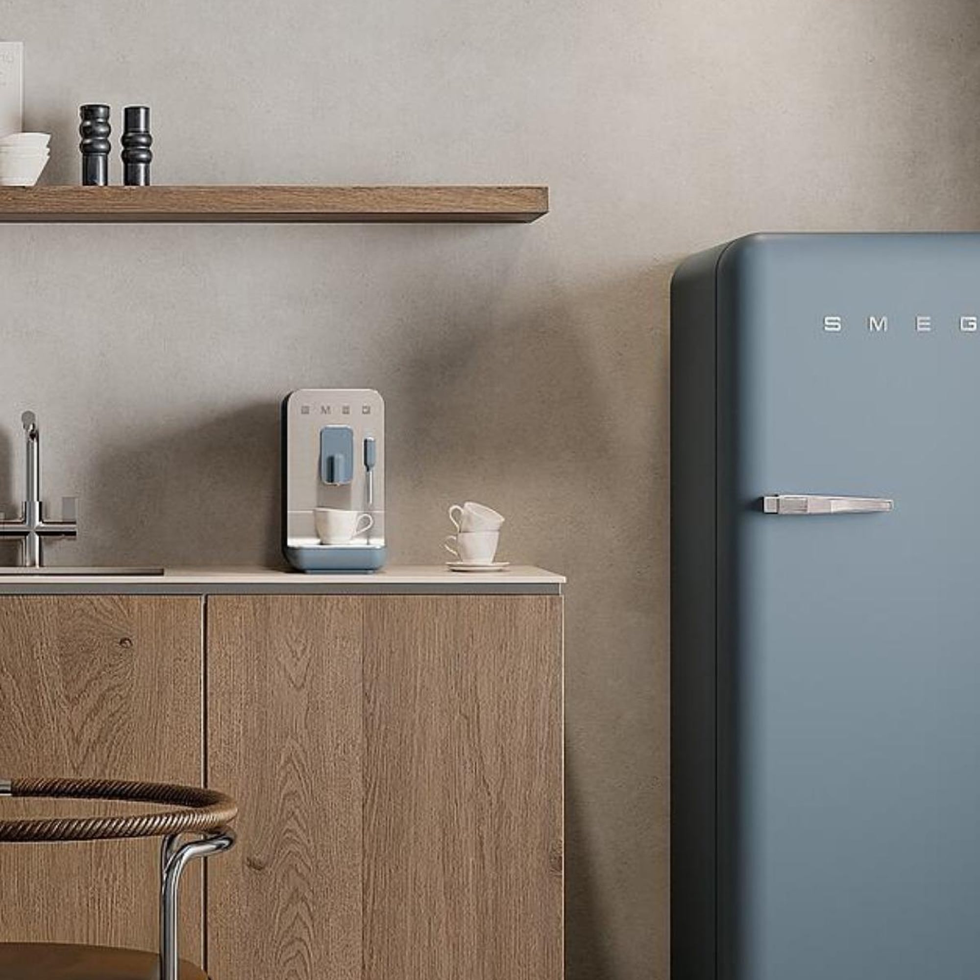 Smeg Mat Storm Blue Espresso Otomatik Kahve Makinesi
