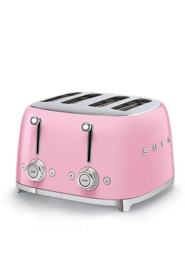  Smeg Tsf03pkeu Pembe Ekmek Kızartma 4 Slot