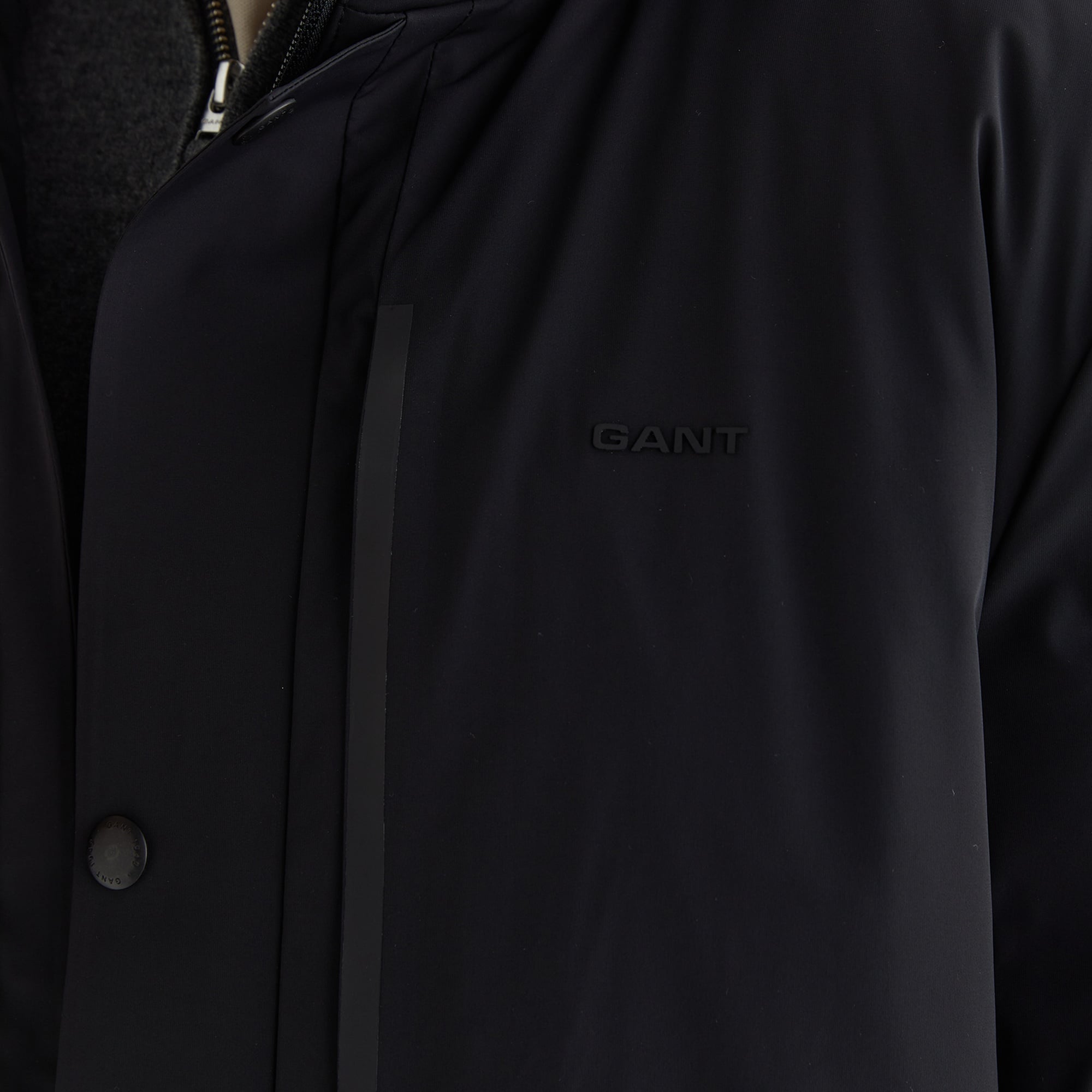 GANT Erkek Siyah Standart Fit Kapüşonlu Mont