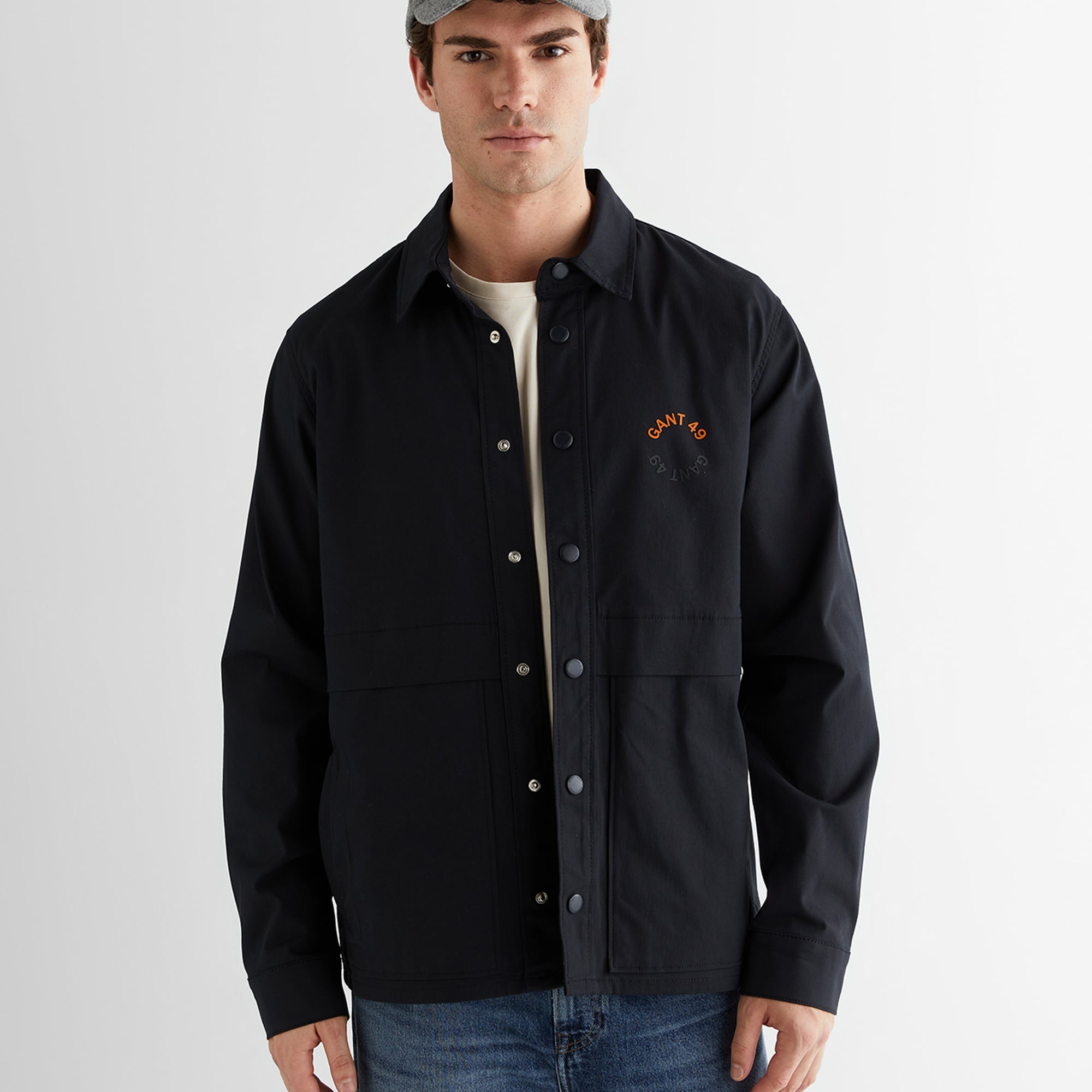 GANT Erkek Siyah Relaxed Fit Gömlek Yaka Logolu Ceket