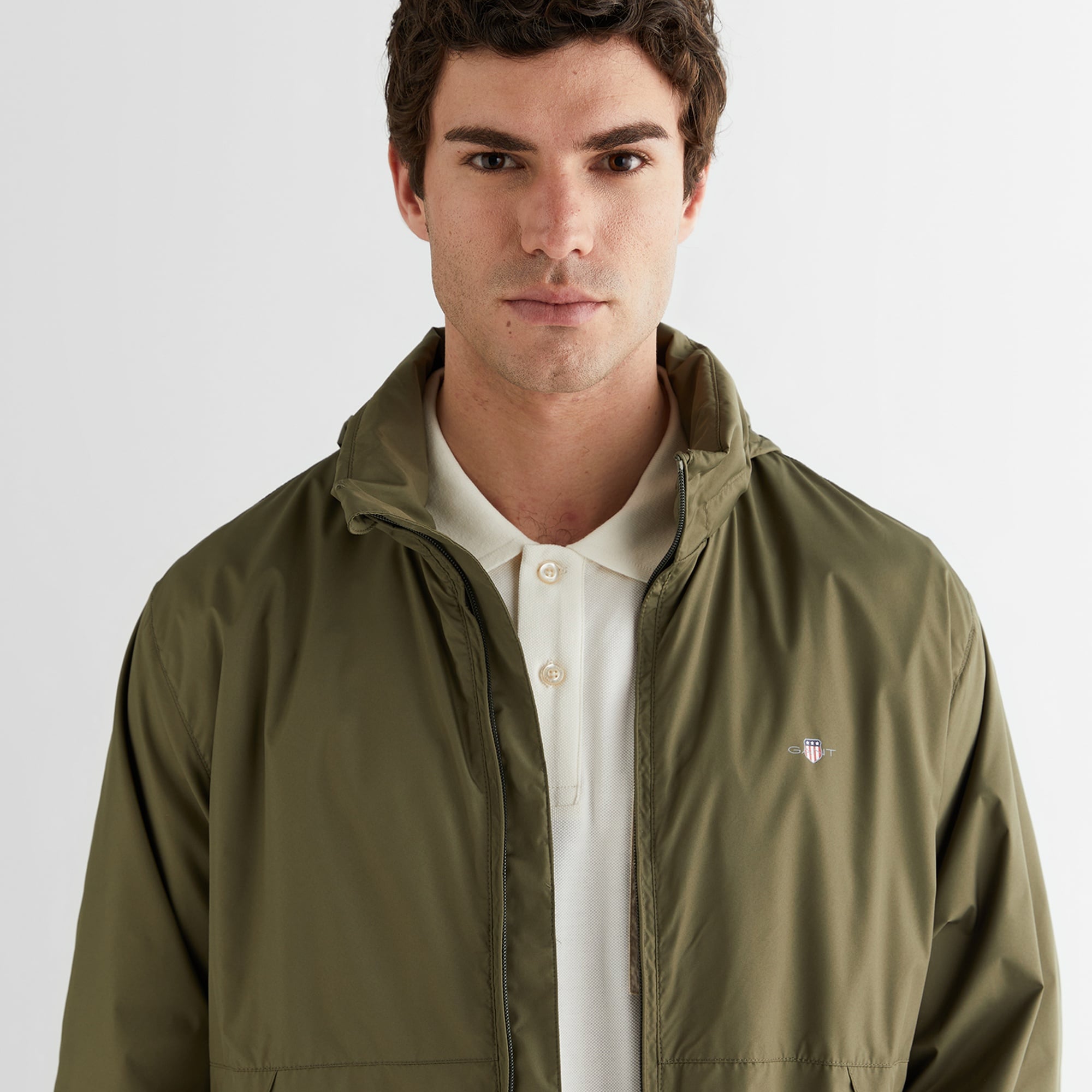 GANT Erkek Yeşil Regular Fit Kapüşonlu Rüzgarlık