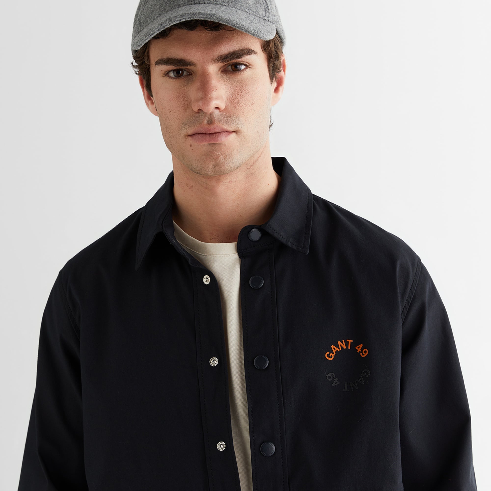 GANT Erkek Siyah Relaxed Fit Gömlek Yaka Logolu Ceket