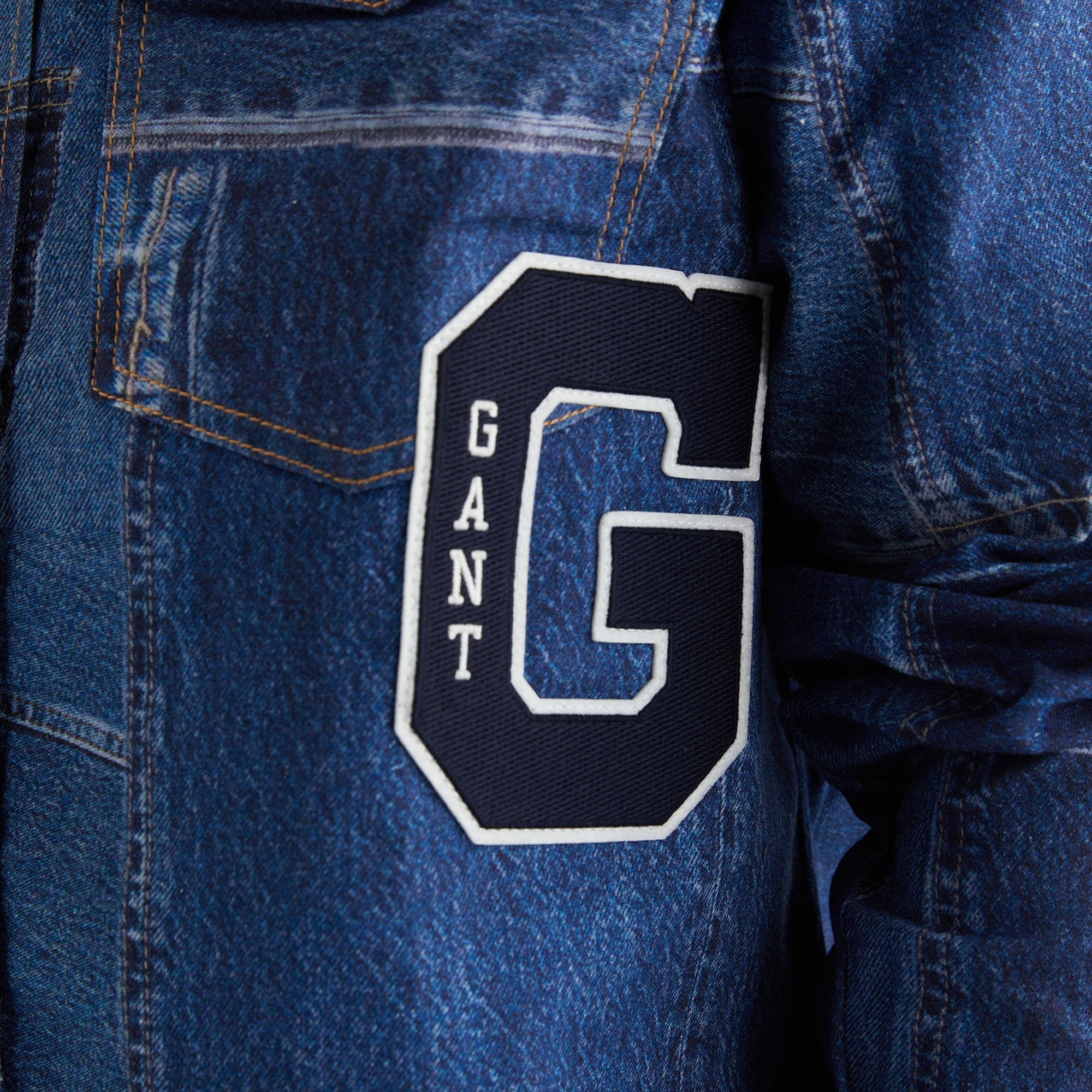 GANT Erkek Mavi Oversize Fit Gömlek Yaka Logolu Gömlek