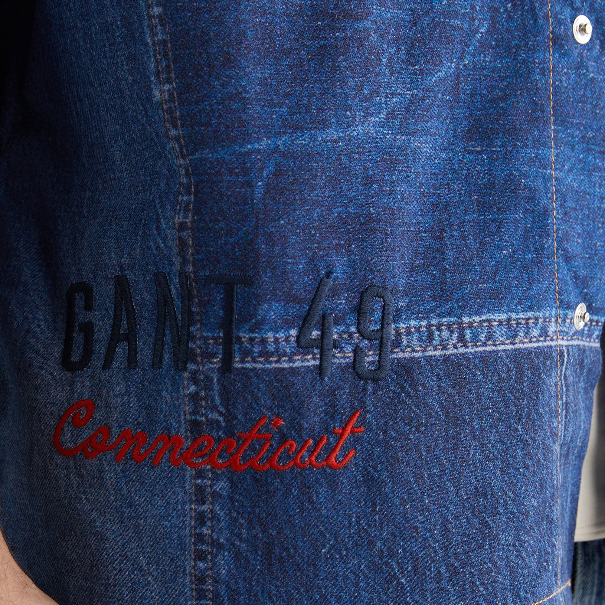 GANT Erkek Mavi Oversize Fit Gömlek Yaka Logolu Gömlek