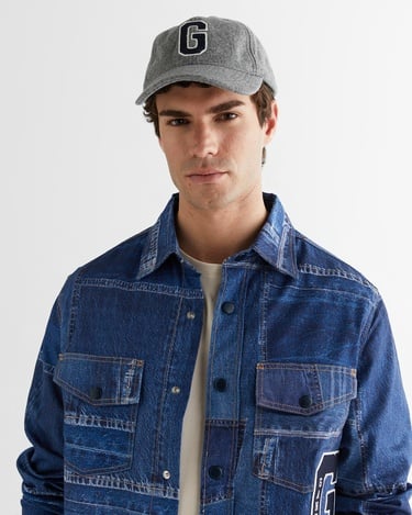  GANT Erkek Mavi Oversize Fit Gömlek Yaka Logolu Gömlek