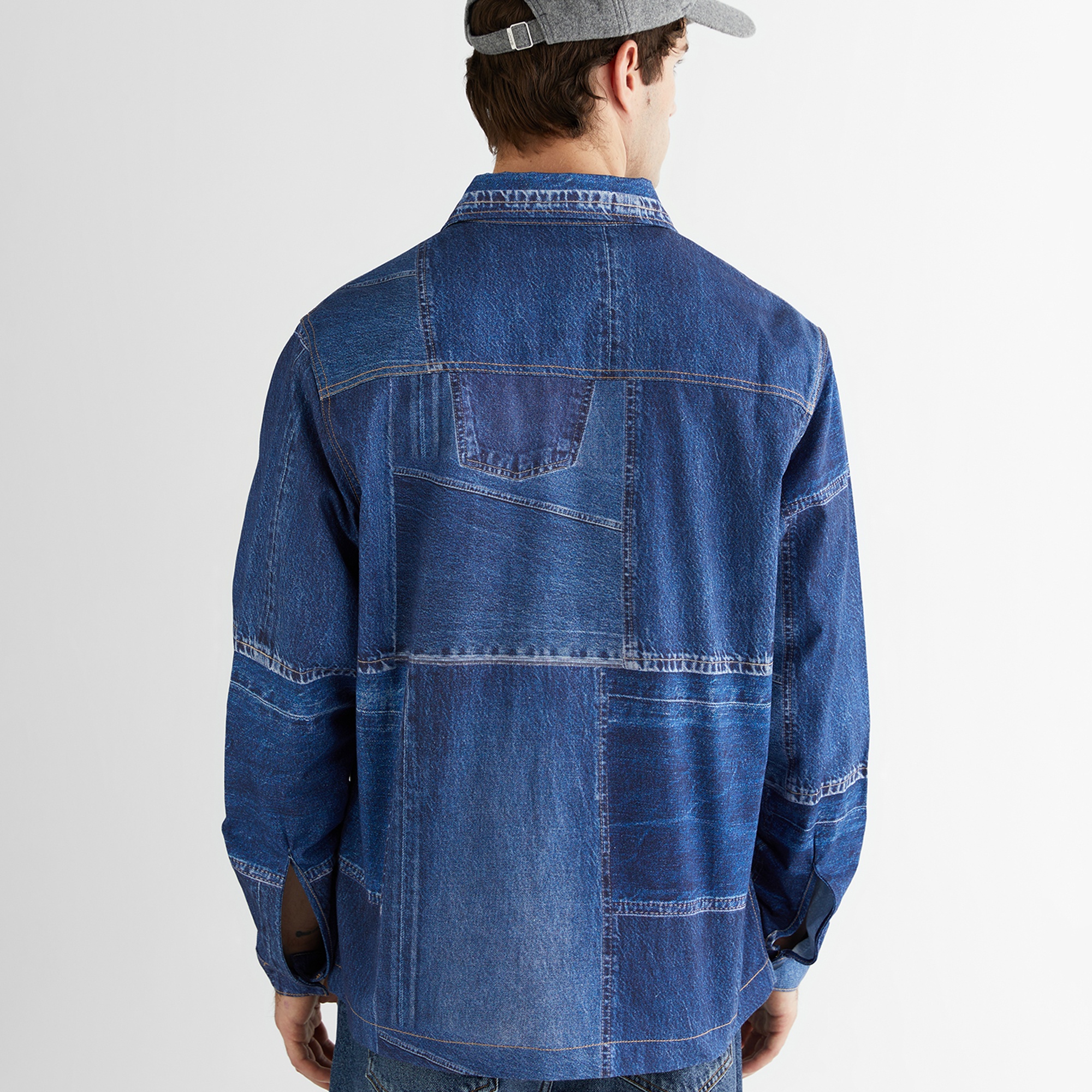 GANT Erkek Mavi Oversize Fit Gömlek Yaka Logolu Gömlek