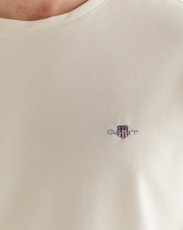  GANT Erkek Bej Regular Fit Bisiklet Yaka T-Shirt