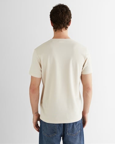  GANT Erkek Bej Regular Fit Bisiklet Yaka T-Shirt