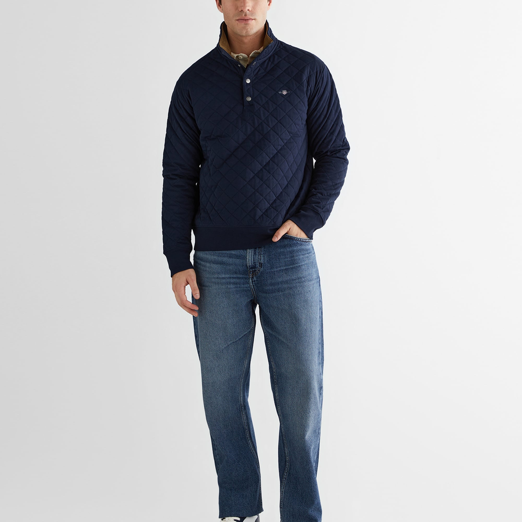 GANT Erkek Lacivert Standart Fit Sweatshirt