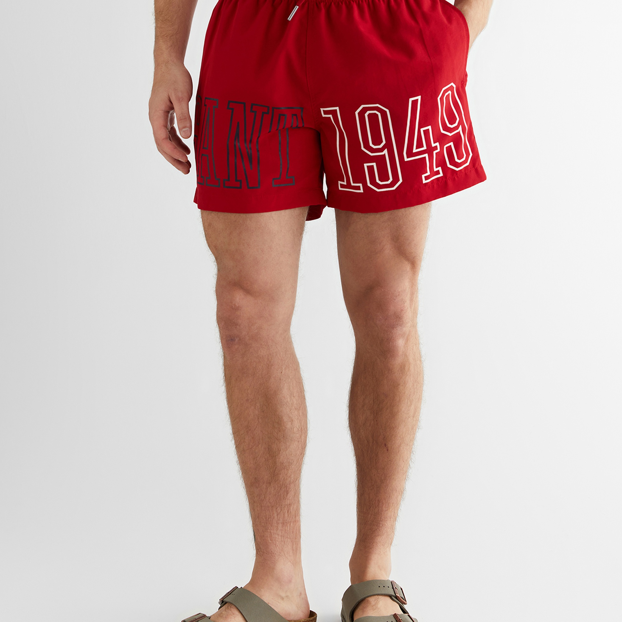 GANT Erkek Kırmızı Regular Fit Logolu Mayo Şort