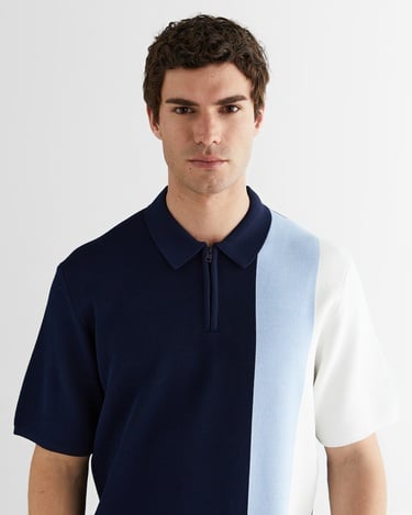  GANT Erkek Lacivert Regular Fit Renk Bloklu Triko